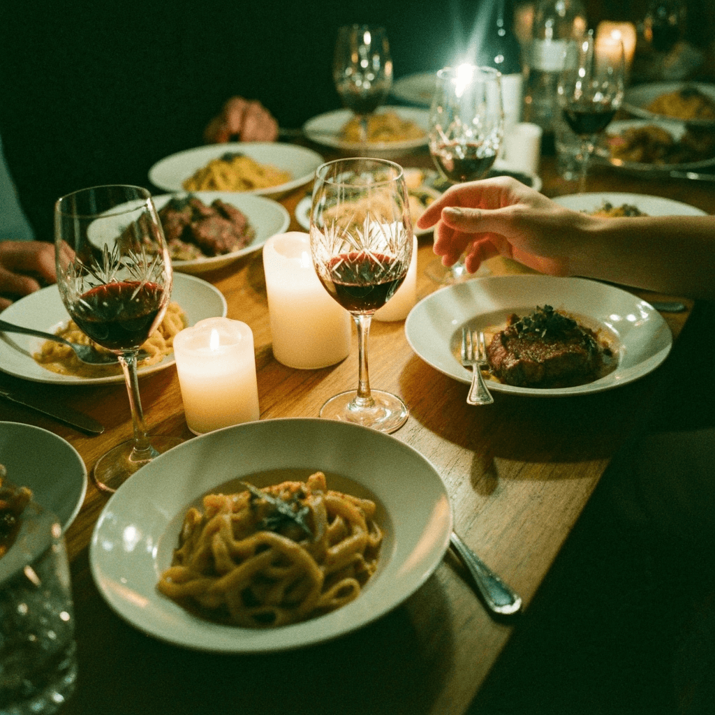 Elegant dinner spread